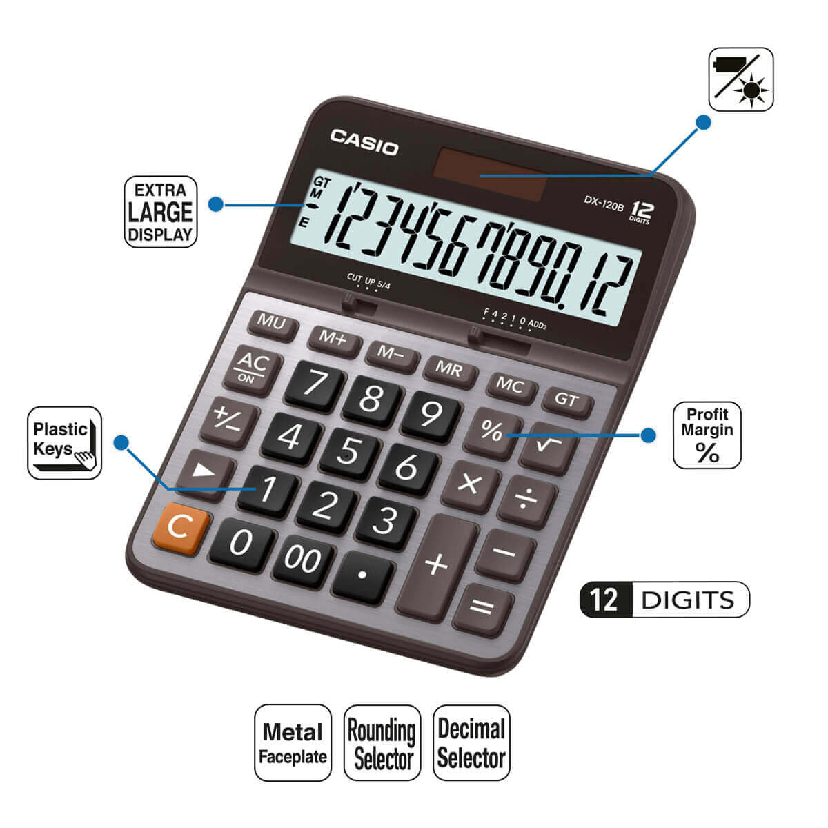 Calculadora de mesa DX-120B Casio - Image 3